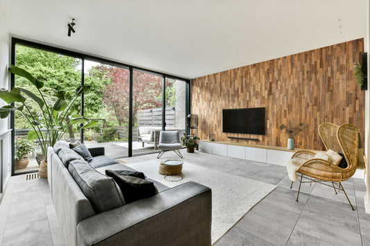 Elevate Your Living Room Design with Wood Wall Paneling - Wall Panelling by Audrini Living