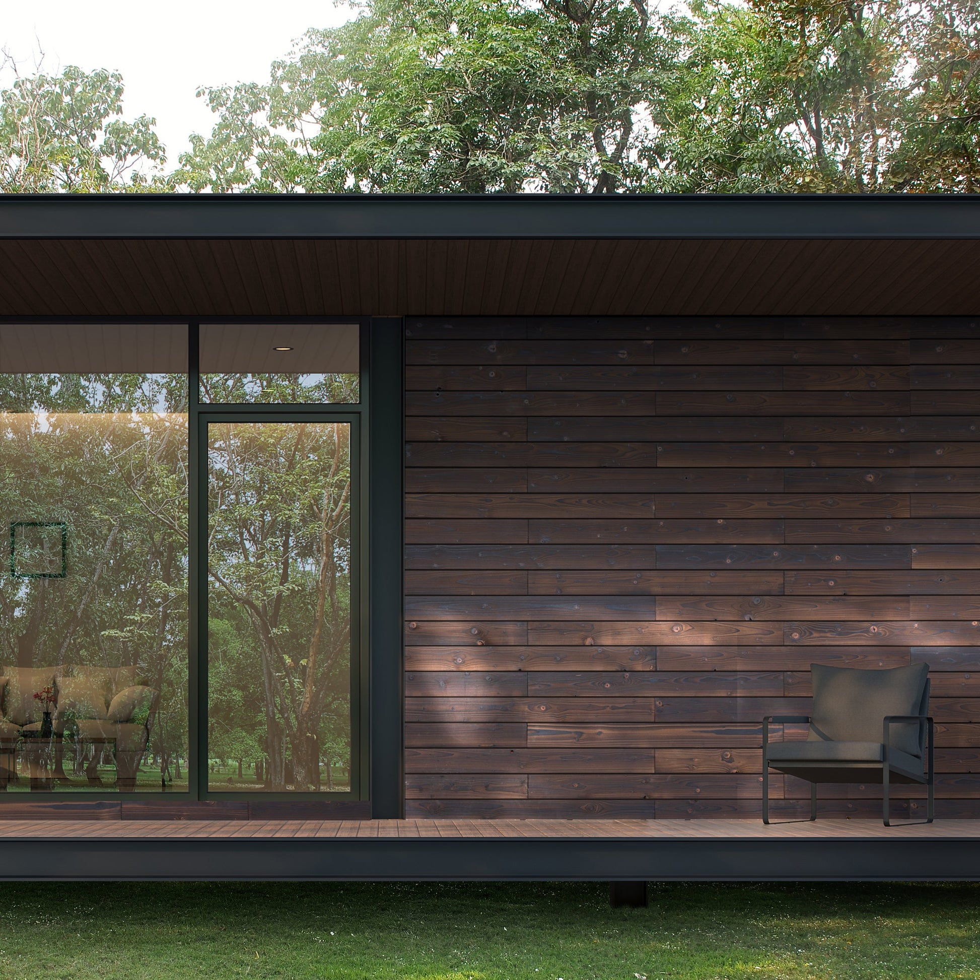 Charred Wood Wall Cladding - Shou Sugi Ban Medium Roast Timber Panels - Wall Panelling by Audrini Living