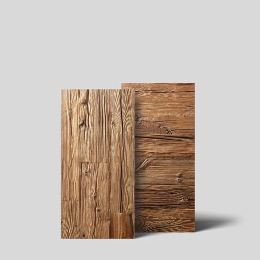 Hand Hewn Weathered Wood Doors Sample - Wall Panelling by Audrini Living